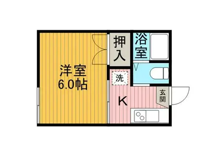 メゾンソレイユ第2(1K/1階)の間取り写真