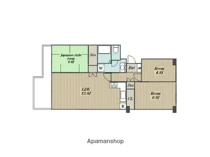 つきみ野ビレジA(3LDK/3階)の間取り写真