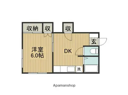 三平荘(1DK/2階)の間取り写真