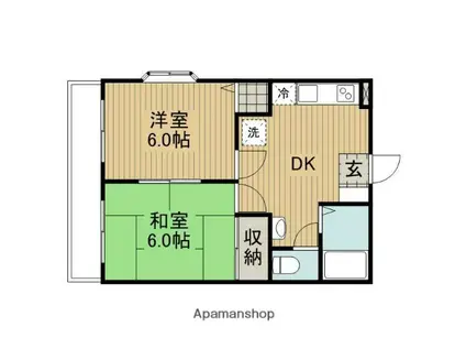 メゾン山政(2DK/2階)の間取り写真