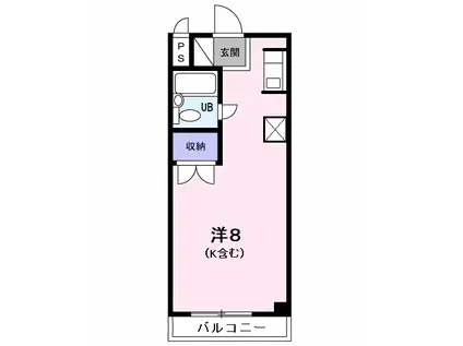 ウインク松木(1K/4階)の間取り写真