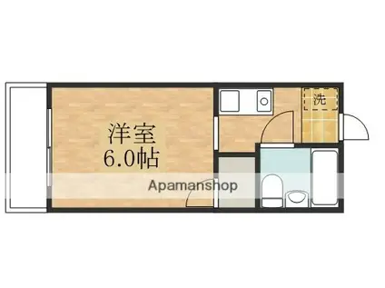 サンリバティ相模大野(ワンルーム/1階)の間取り写真