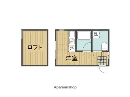 第2フタバハイツ(ワンルーム/3階)の間取り写真