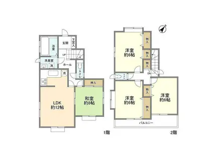 小田急電鉄小田原線 相模大野駅 徒歩21分 2階建 築21年(4LDK)の間取り写真