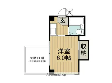 ハウステリア大野(1K/2階)の間取り写真