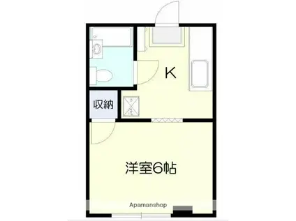 ビューハウス(1K/2階)の間取り写真