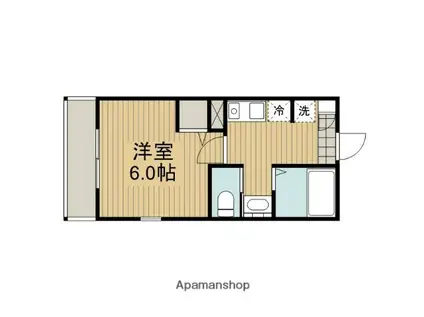 MELDIA淵野辺Ⅱ(1K/3階)の間取り写真