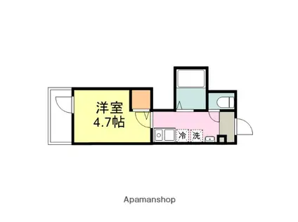 MELDIA相模大野(1K/1階)の間取り写真