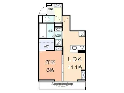 サンパティーク矢部(1LDK/3階)の間取り写真