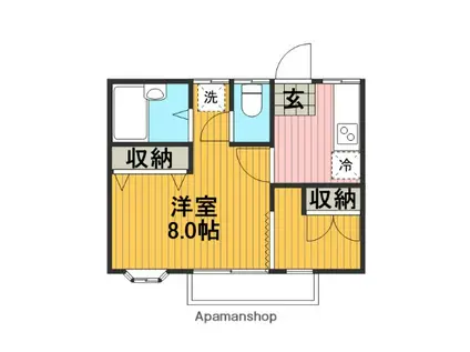 ラフォール清水Ⅱ(1K/2階)の間取り写真