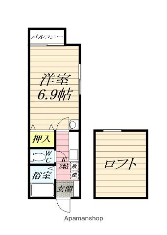 クイーンシップ横須賀中央Ⅱ(1K/1階)の間取り写真
