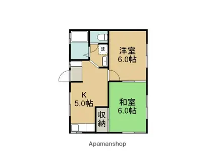 MMAサンハイム(2K/1階)の間取り写真
