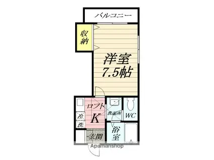 サンハイム上町(1K/2階)の間取り写真