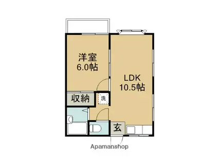 ハイツモーレアC(1LDK/2階)の間取り写真