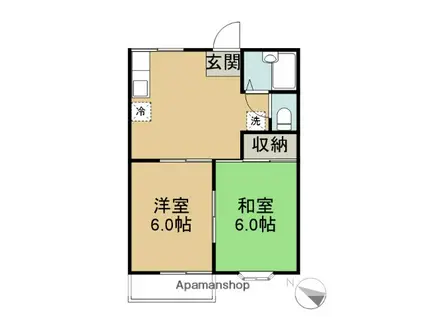 シャルム・フェロー(2DK/2階)の間取り写真