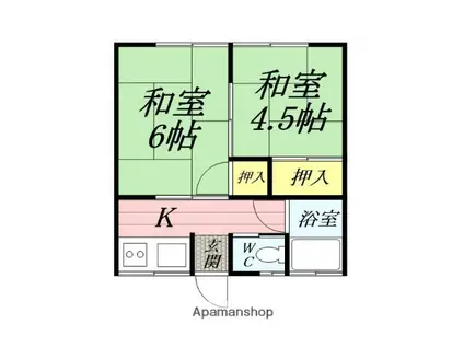 榎本アパート(2K/2階)の間取り写真