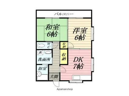 第2メゾン但馬(2DK/2階)の間取り写真