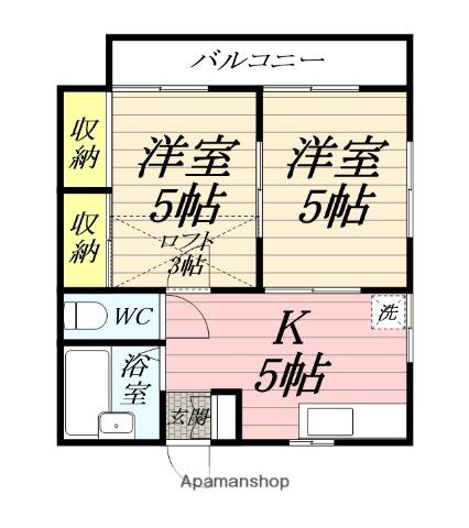 フジコーポ浦賀(1DK/1階)の間取り写真