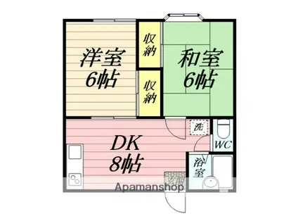 マインフラッツ(2DK/2階)の間取り写真