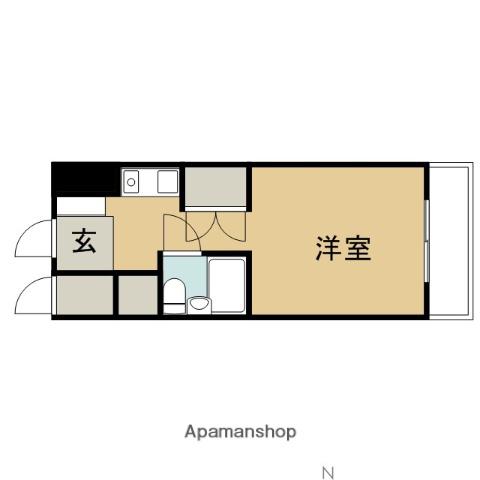 クリエイト衣笠(ワンルーム/10階)の間取り写真