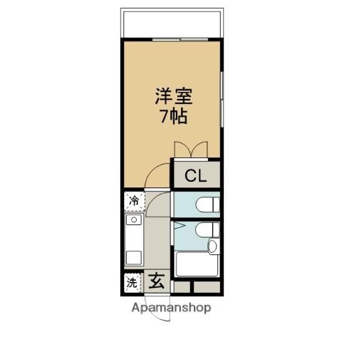 栄田六番館(1K/1階)の間取り写真