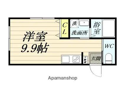 シャルム追浜(ワンルーム/1階)の間取り写真