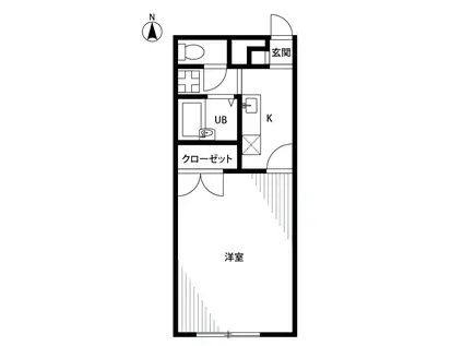 プレジール東逸見(1K/2階)の間取り写真