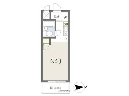 ウィンベルソロ北久里浜第5(ワンルーム/4階)の間取り写真