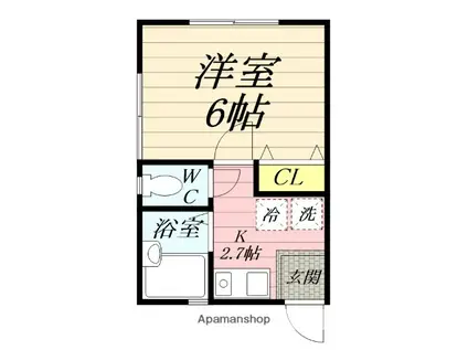 スプリングウッド横須賀(1K/2階)の間取り写真