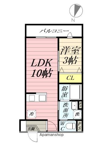 深田台アパート(1LDK/2階)の間取り写真