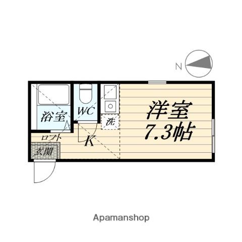 K.F 堀ノ内(ワンルーム/2階)の間取り写真