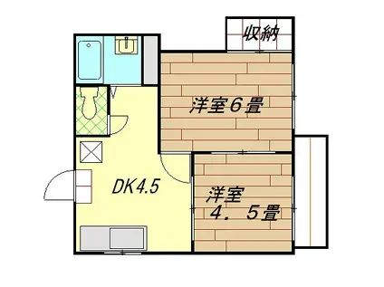 ハイツミヤジマ(2K/2階)の間取り写真