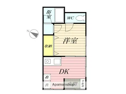 横須賀市安浦町1丁目アパート(1DK/1階)の間取り写真