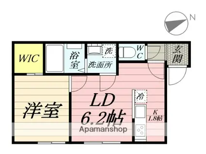 オーデンシア大津(1LDK/1階)の間取り写真