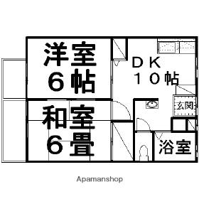 サンフェリカC(2DK/1階)の間取り写真