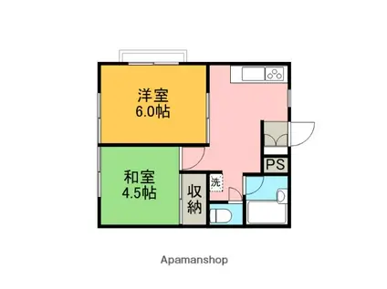 メゾン高部B(2K/2階)の間取り写真