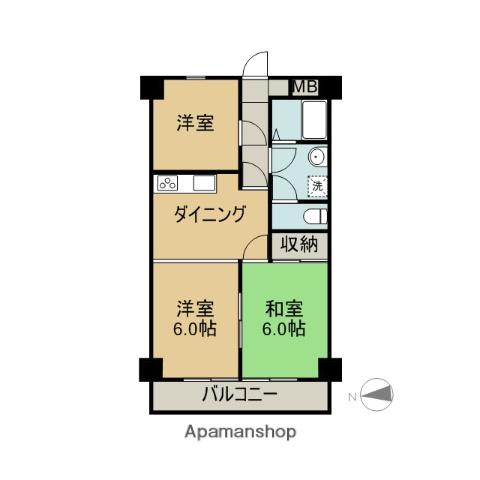アーバンヒルズ横須賀中央(2SDK/4階)の間取り写真