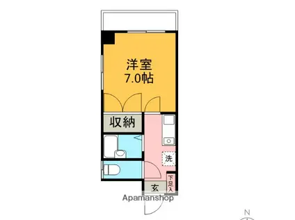 ルナパラシオ綾部(1K/1階)の間取り写真