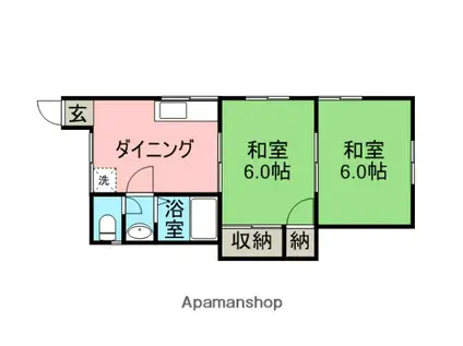 石井アパート(2DK/1階)の間取り写真