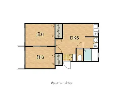 栄里第二マンション(2DK/3階)の間取り写真