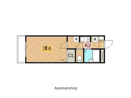 アローネ梶ヶ谷(1K/2階)の間取り写真