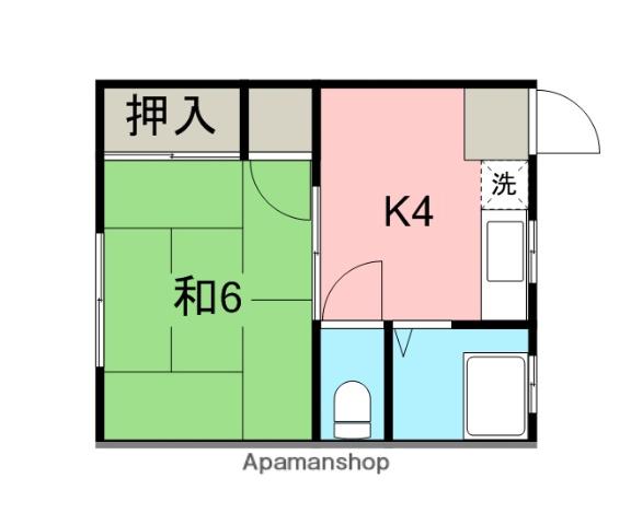 第四栄荘(1K/1階)の間取り写真