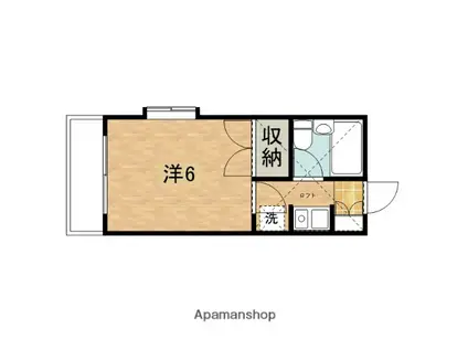 コーポアップル(1K/2階)の間取り写真