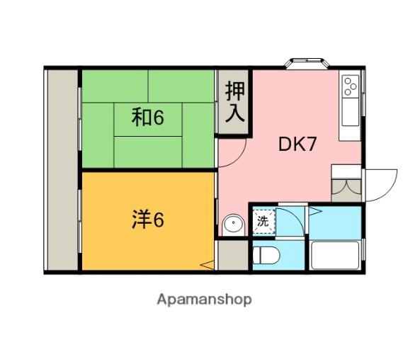シティハイムタナ(2DK/2階)の間取り写真