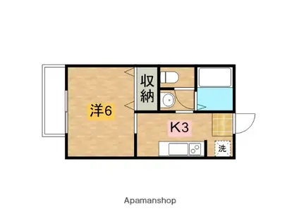 ブロッサム姿見(1K/1階)の間取り写真