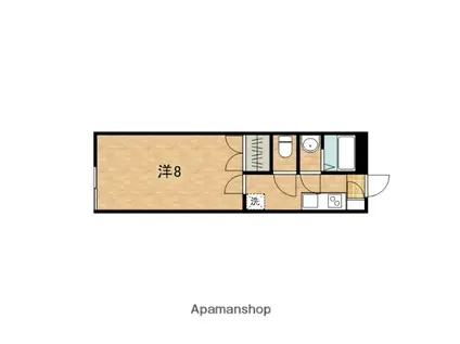 パーシモンコート(1K/1階)の間取り写真