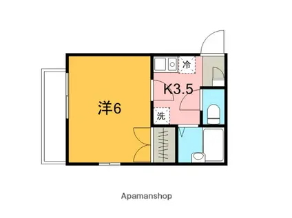 ハーコート(1K/2階)の間取り写真