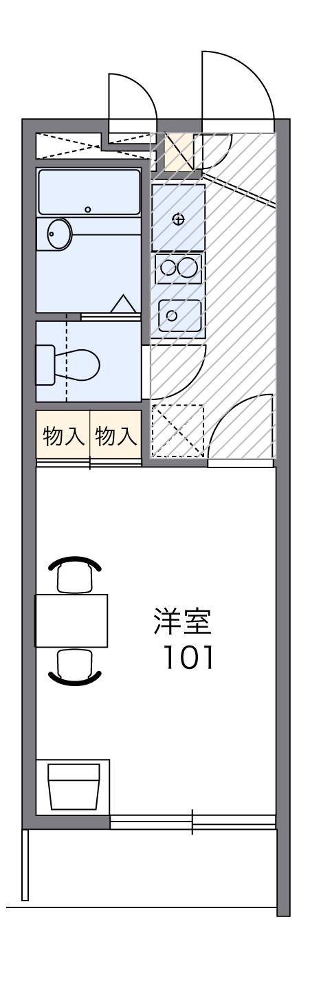 レオパレスPCOTT(1K/2階)の間取り写真