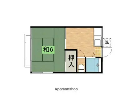 コーポワイエス(1K/2階)の間取り写真