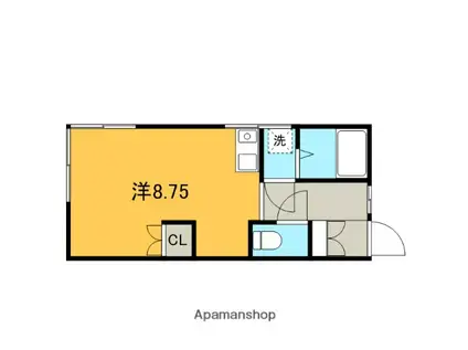 イル・マーレ(ワンルーム/1階)の間取り写真